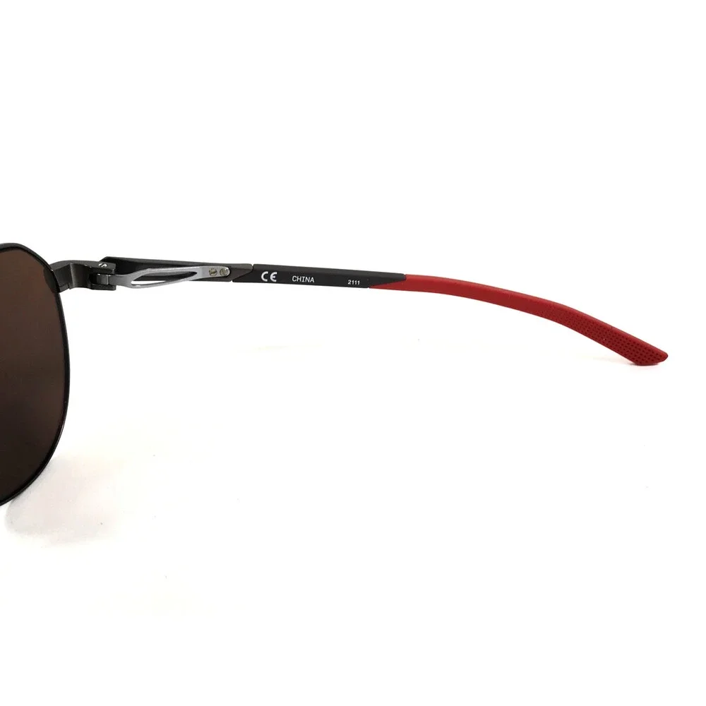 Nike Sunglasses CLUB NINE P DQ0922 933 Black Gray with Yellow Polarized Lenses